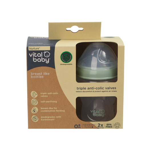 Vital Baby 240ml Breast Like baby bottle | 2 pk