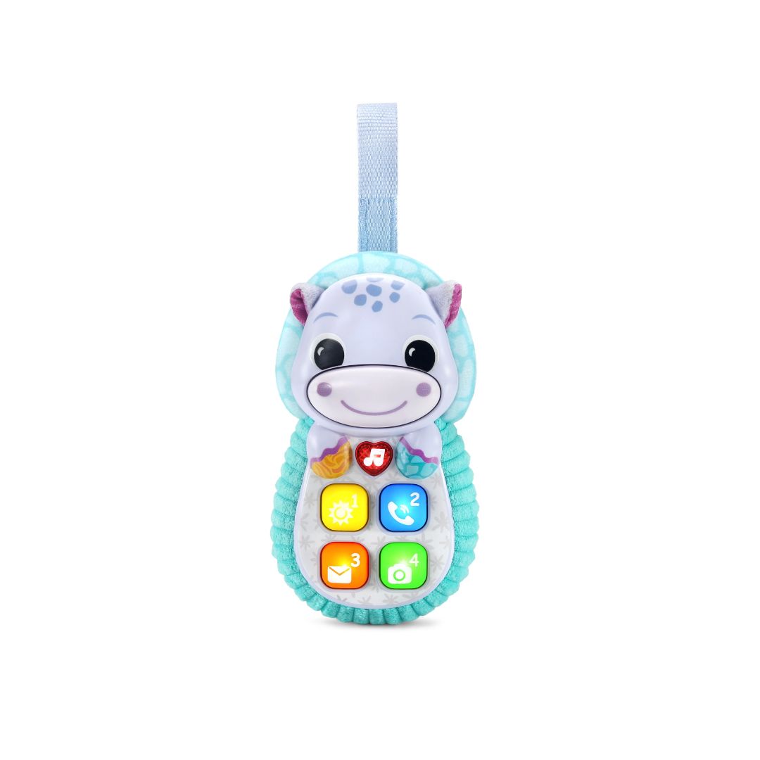Children's Vtech toy phone with a unicorn design on a white background