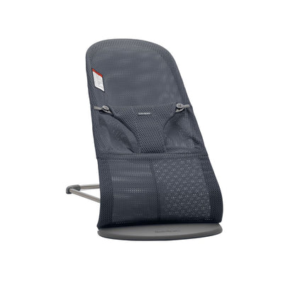 Baby Jorn Gray baby bouncer with a visible brand label on a white background