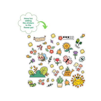 Colorful Hola stickers with nature-themed designs on a white background