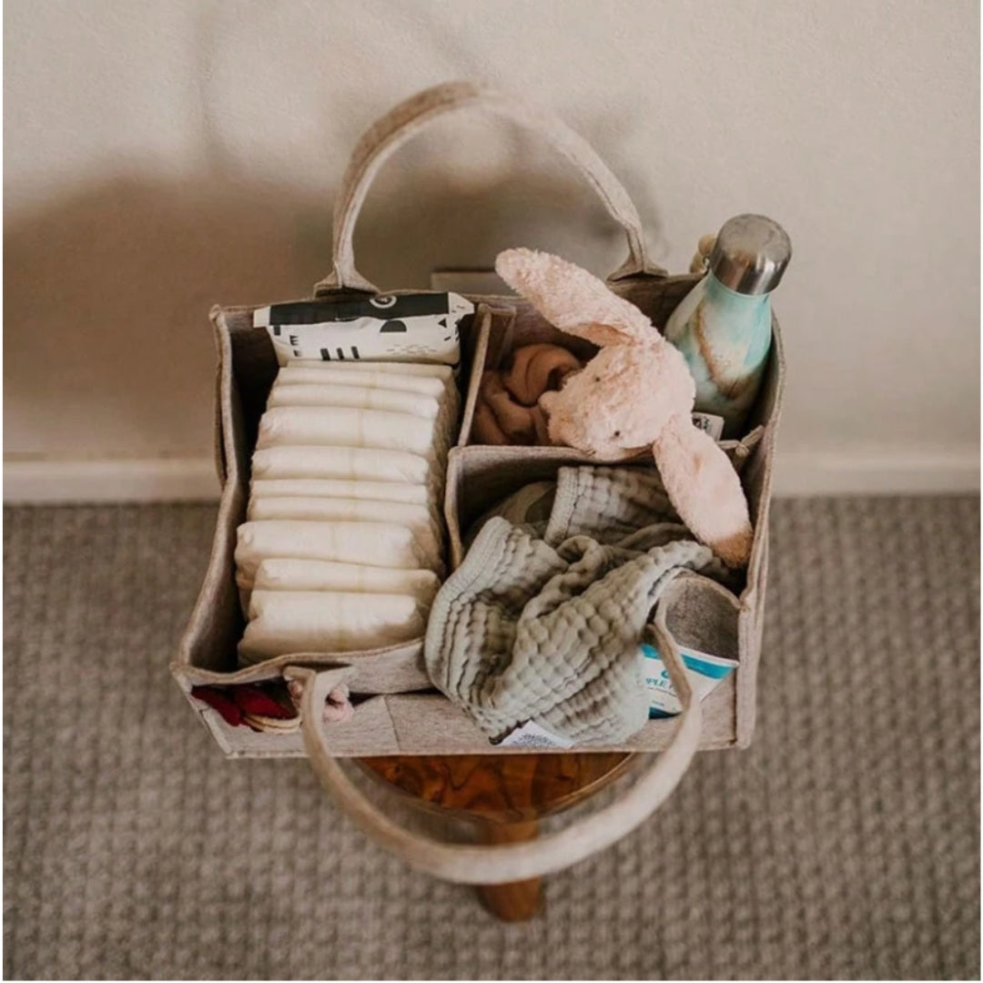 Felt Diaper Bag - Beige