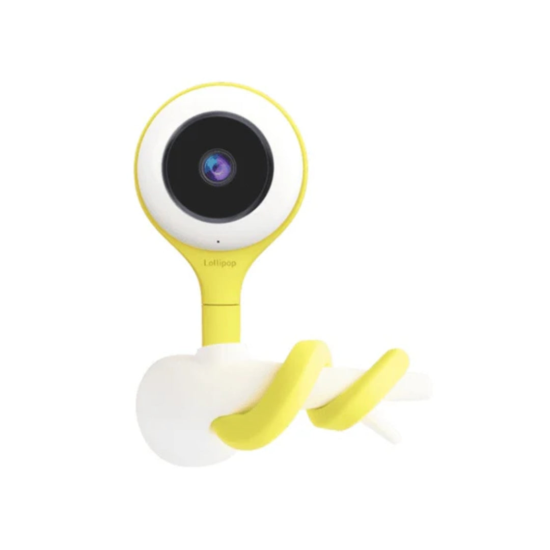 Flexible pistachio green baby monitor in a white background.
