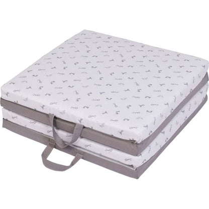 Candide Playmat Foldable mattress with patterned cover on a white background