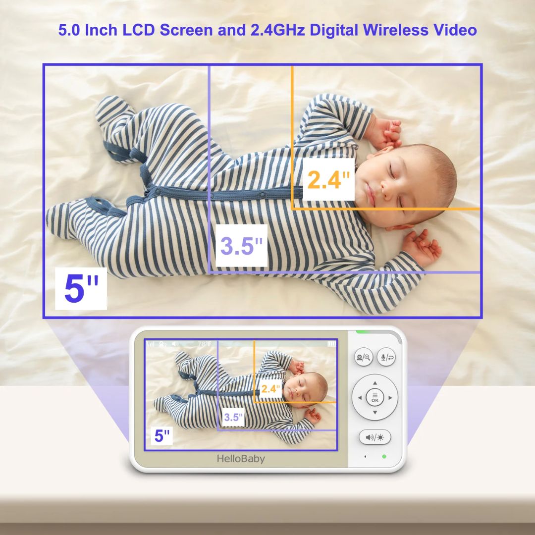 HelloBaby 5.0 Inch Video Baby Monitor