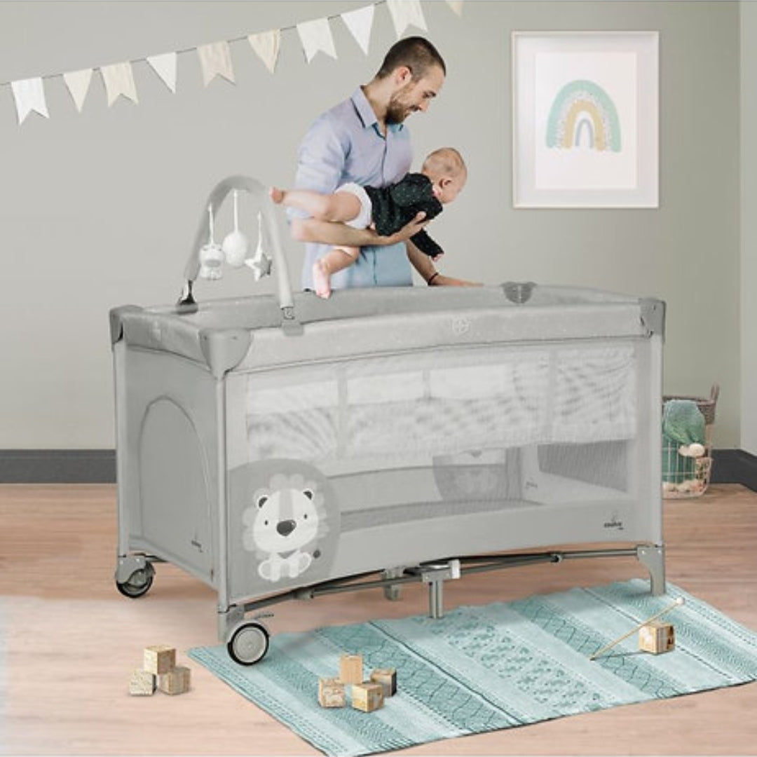 Asalvo Travel Cot Complet Duo Baby Lion Grey
