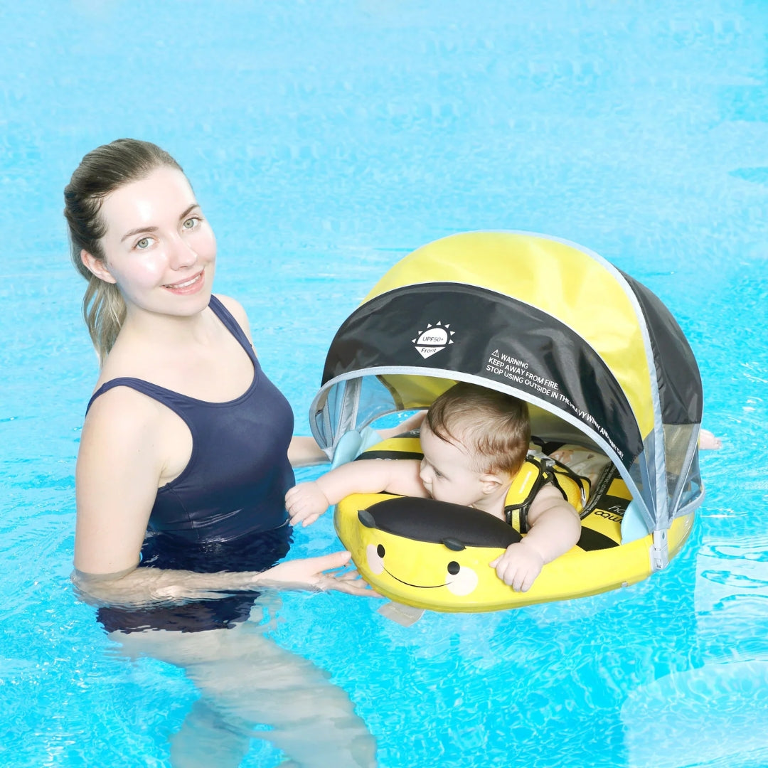 Mambobaby non-inflatable baby float with canopy and tail