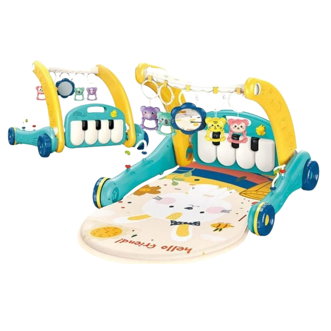 walker and playmet, 2 in 1 in white background