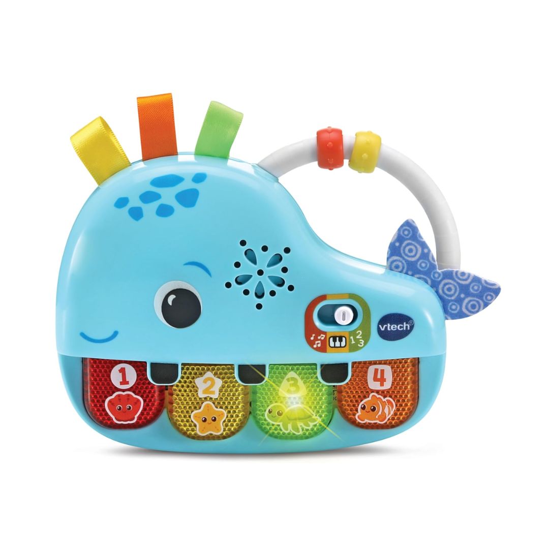 Colorfulvtech  toy whale with buttons and a handle on a white background