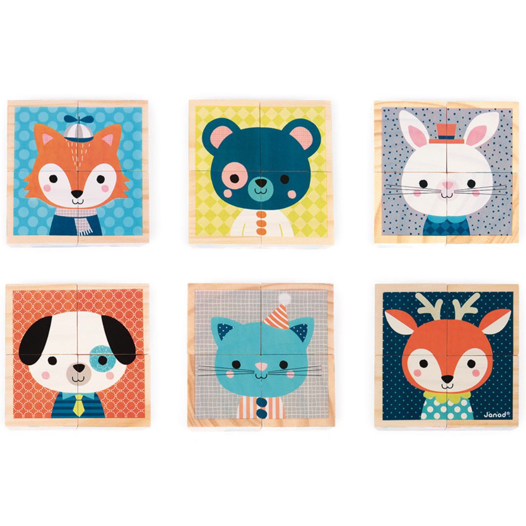 Janod My First Blocks Forest Portraits Wood cubes