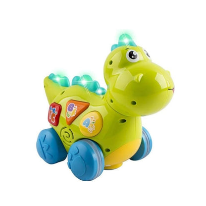 Hola Toy dinosaur with colorful buttons and lights on a white background