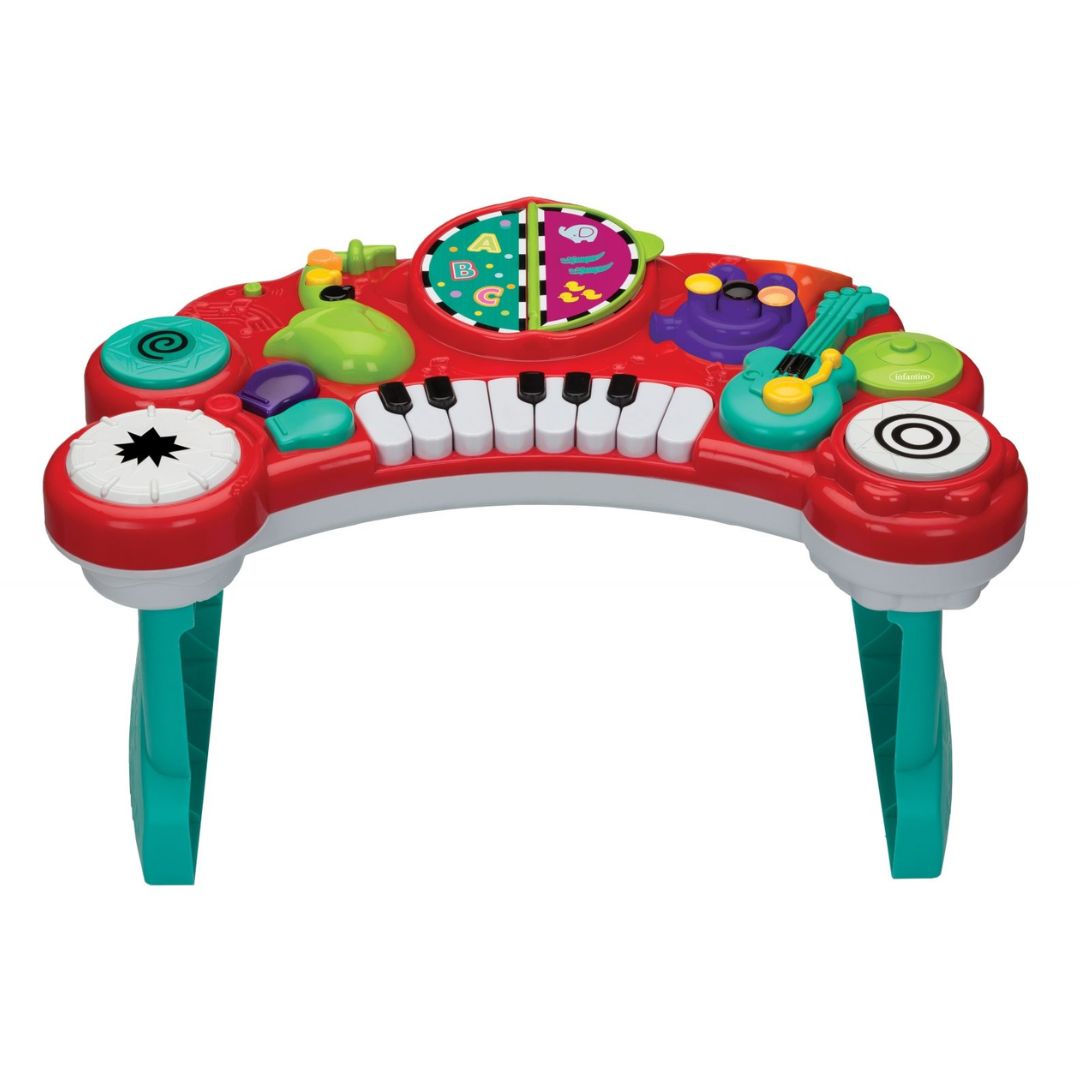 Infantino Bkids Colorful toy music console with keyboard and various buttons on a white background