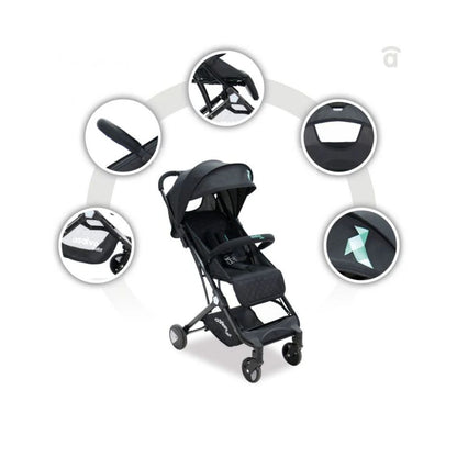 Asalvo Travel Stroller Black Aqua