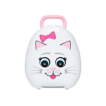Children's Carry Potty with a cat face design on a white background