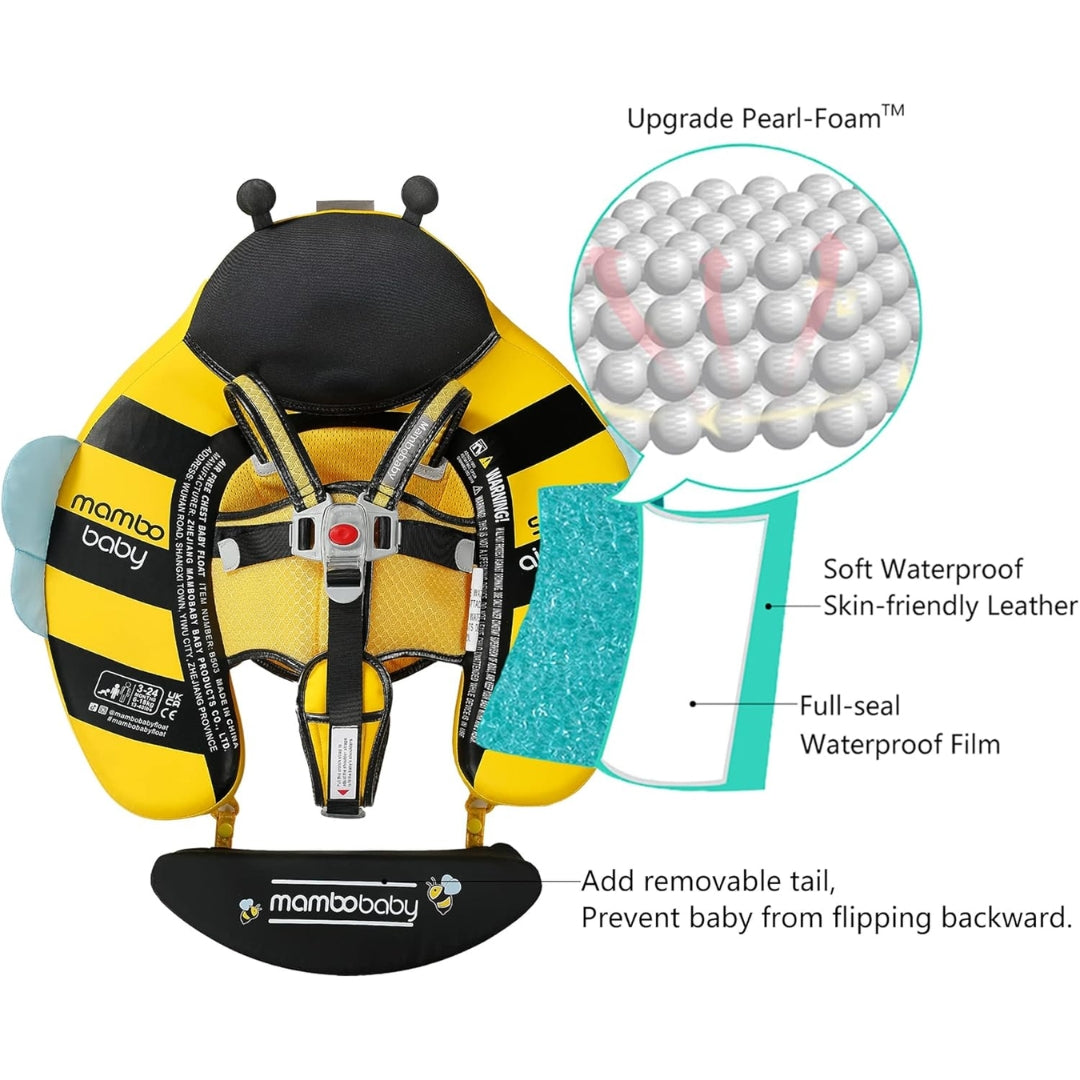 Mambobaby non-inflatable baby float with canopy and tail