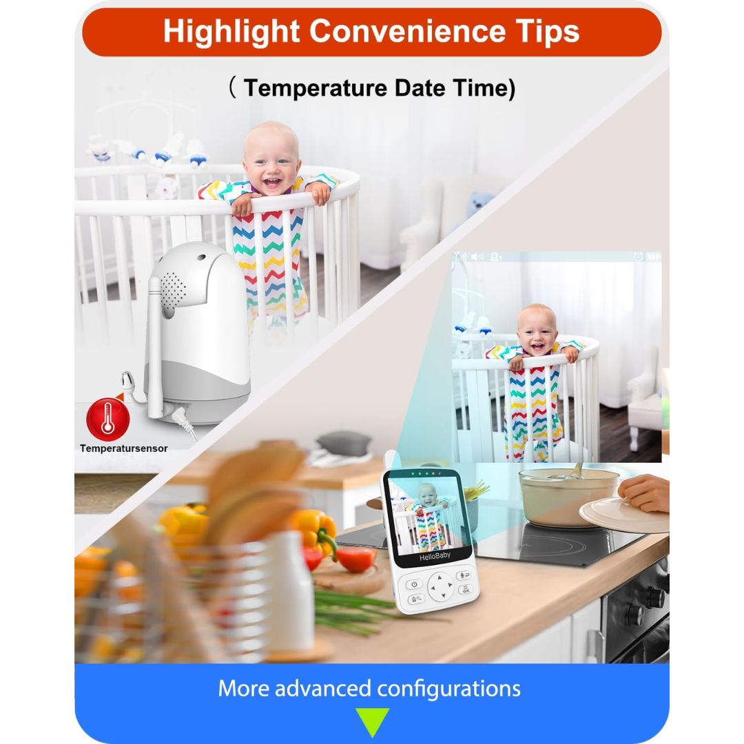 HelloBaby 4" Baby Monitor with Cameras
