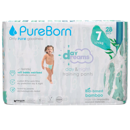 Package of PureBorn day & night training pants, Diaper, on a white background