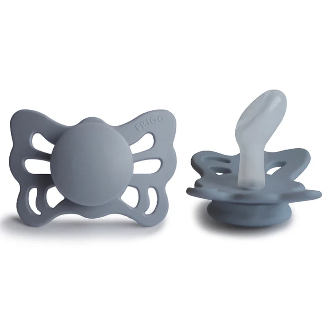 Frigg gray pacifiers on a white background