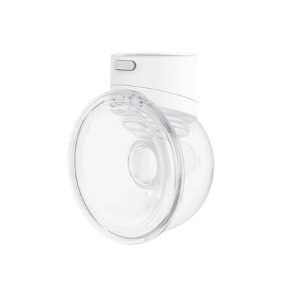 Momcozy wearable Breast Pump with a white base on a white background