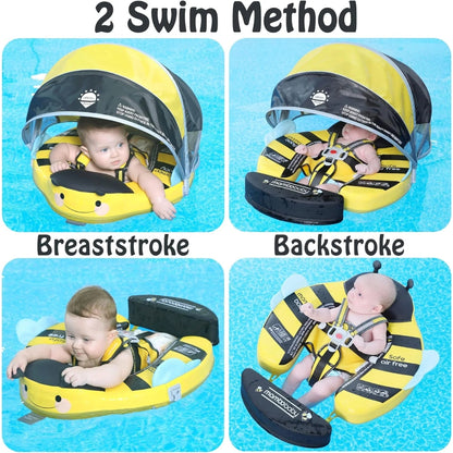 Mambobaby non-inflatable baby float with canopy and tail