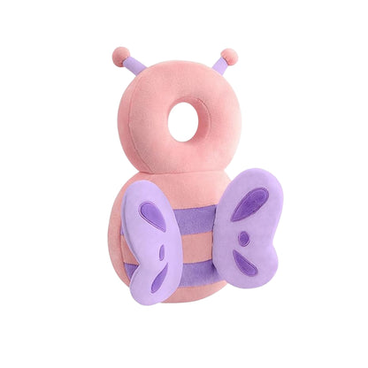 Pink and purple butterfly protective pillow on a white background