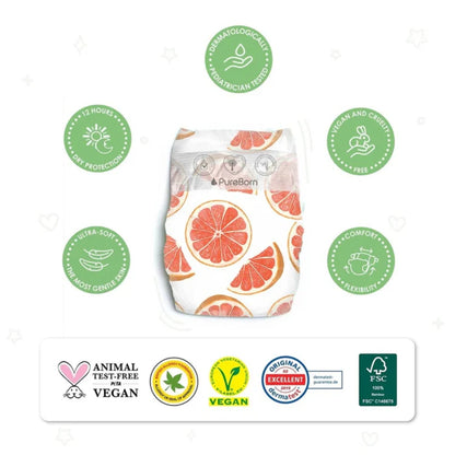 PureBorn Double Pack Organic Bamboo Diapers