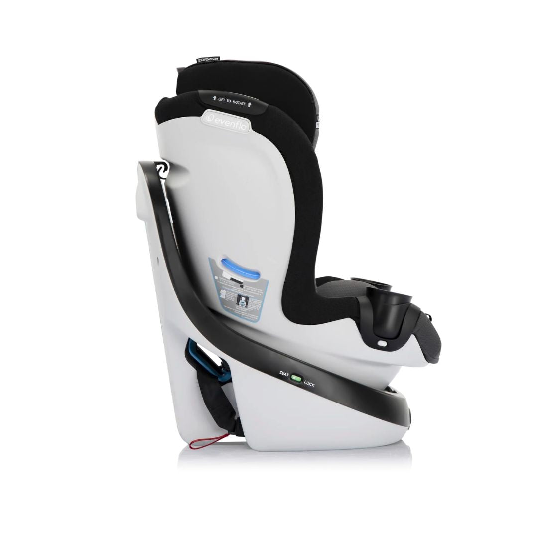 Evenflo White and black car seat on a white background