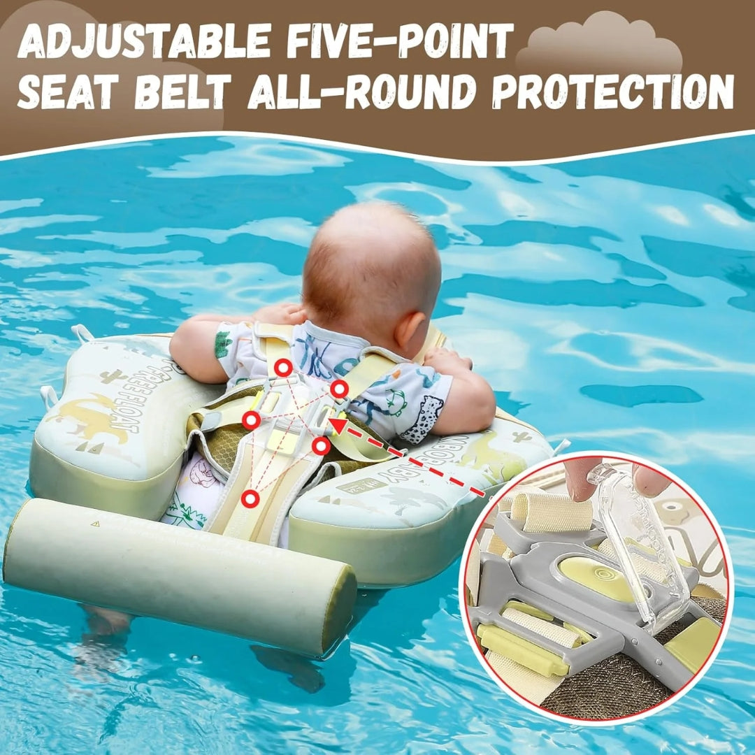 Mambobaby Non-Inflatable Baby Float with Canopy & Tail | Dino