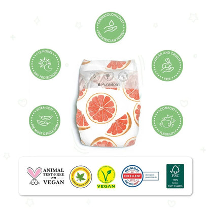 PureBorn Master Pack Organic Bamboo Diapers