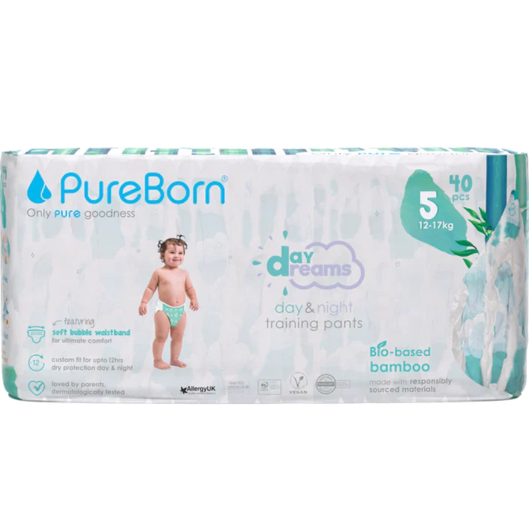 Pack of PureBorn day&dreams training pants on a white background