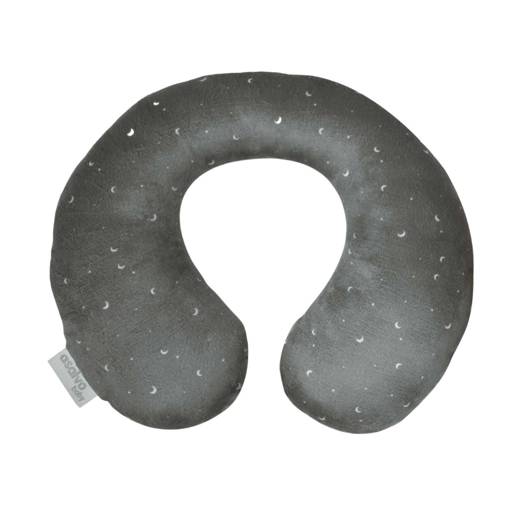 Asalvo Gray travel neck pillow with star pattern on a white background