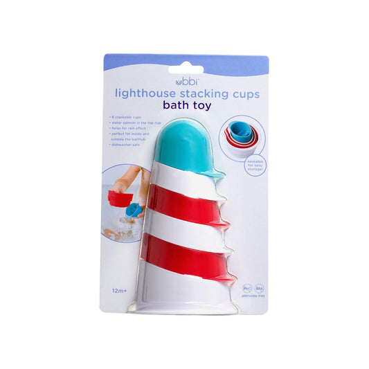 Ubbi Lighthouse Stacking Cups Bath Toys